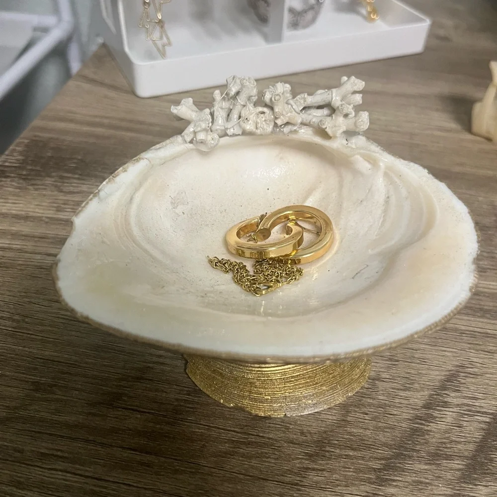 One of a kind Florida clam shell ring dish trinket tray bridal beach house - Picture 3 of 4